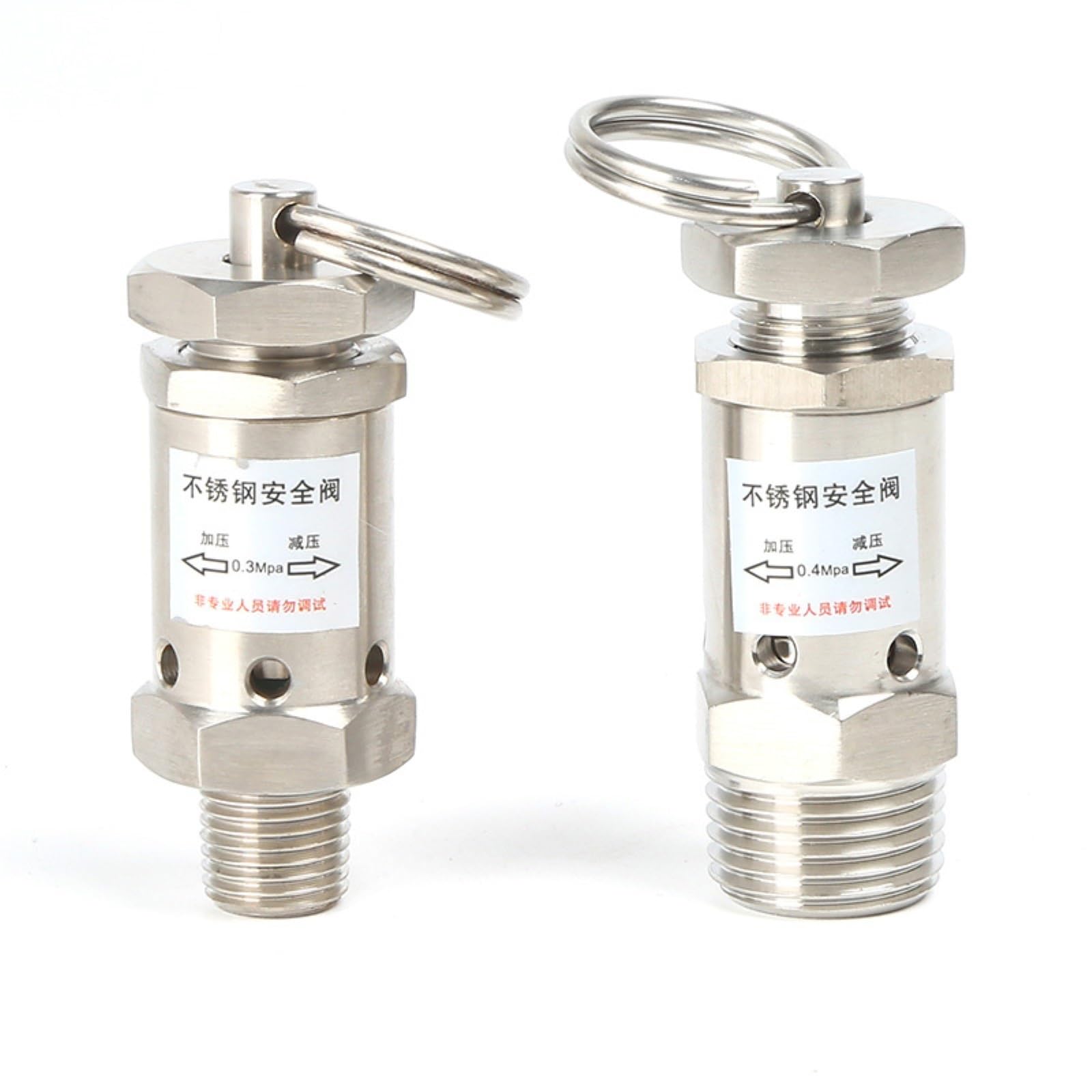 Válvula de Seguridad Sanitaria Inox 304 1/4-1/2" BSPT 0.5-10 Bar