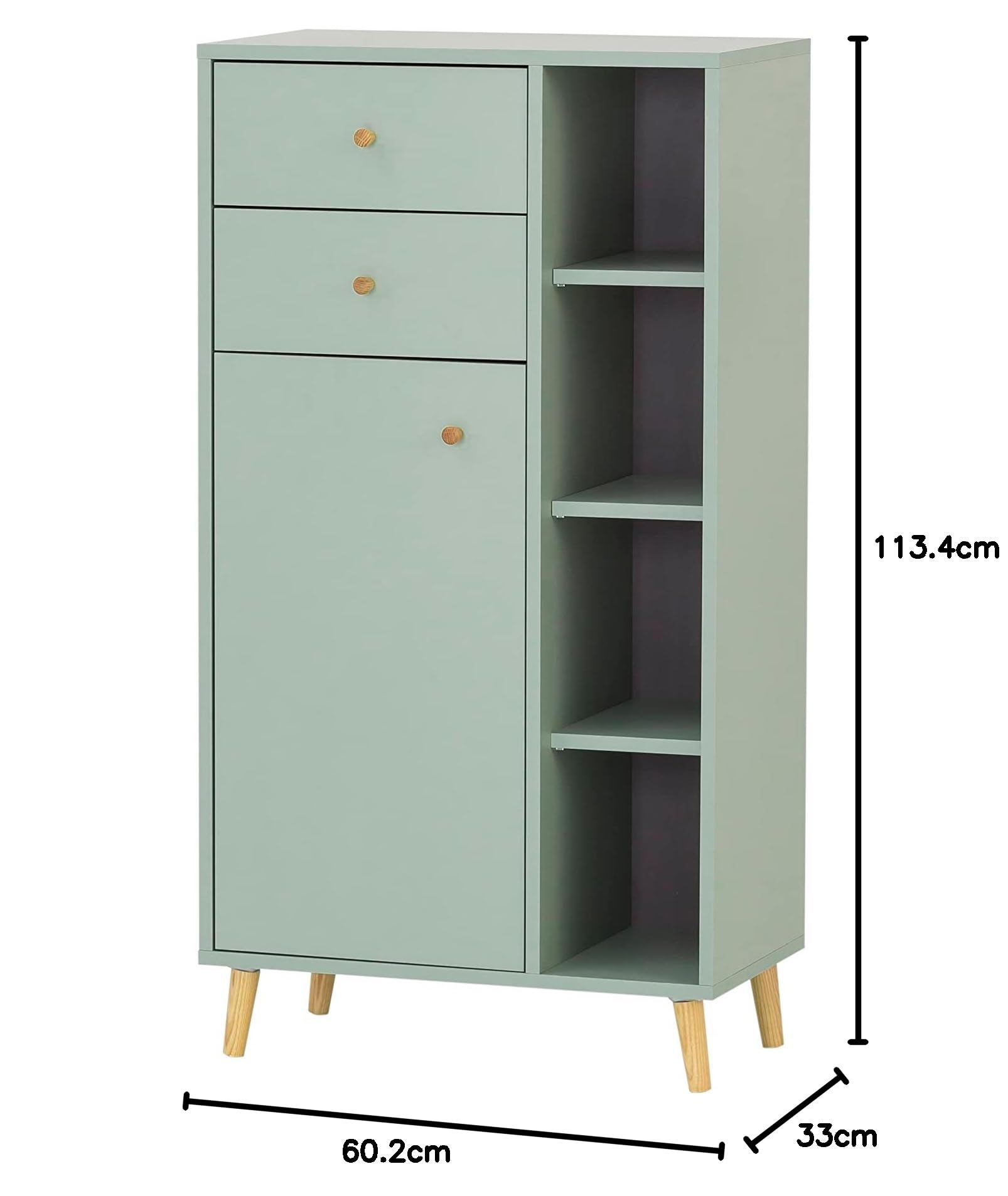 Schildmeyer Bjarne Highboard 153172, Pistazie, 60,2 x 33 x 113,4 cm