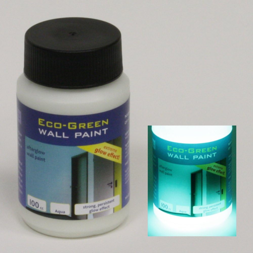 NighTec Eco-Green Wall Paint 100 ml - glow in the dark paint with luminous green glow-in-the-dark effect