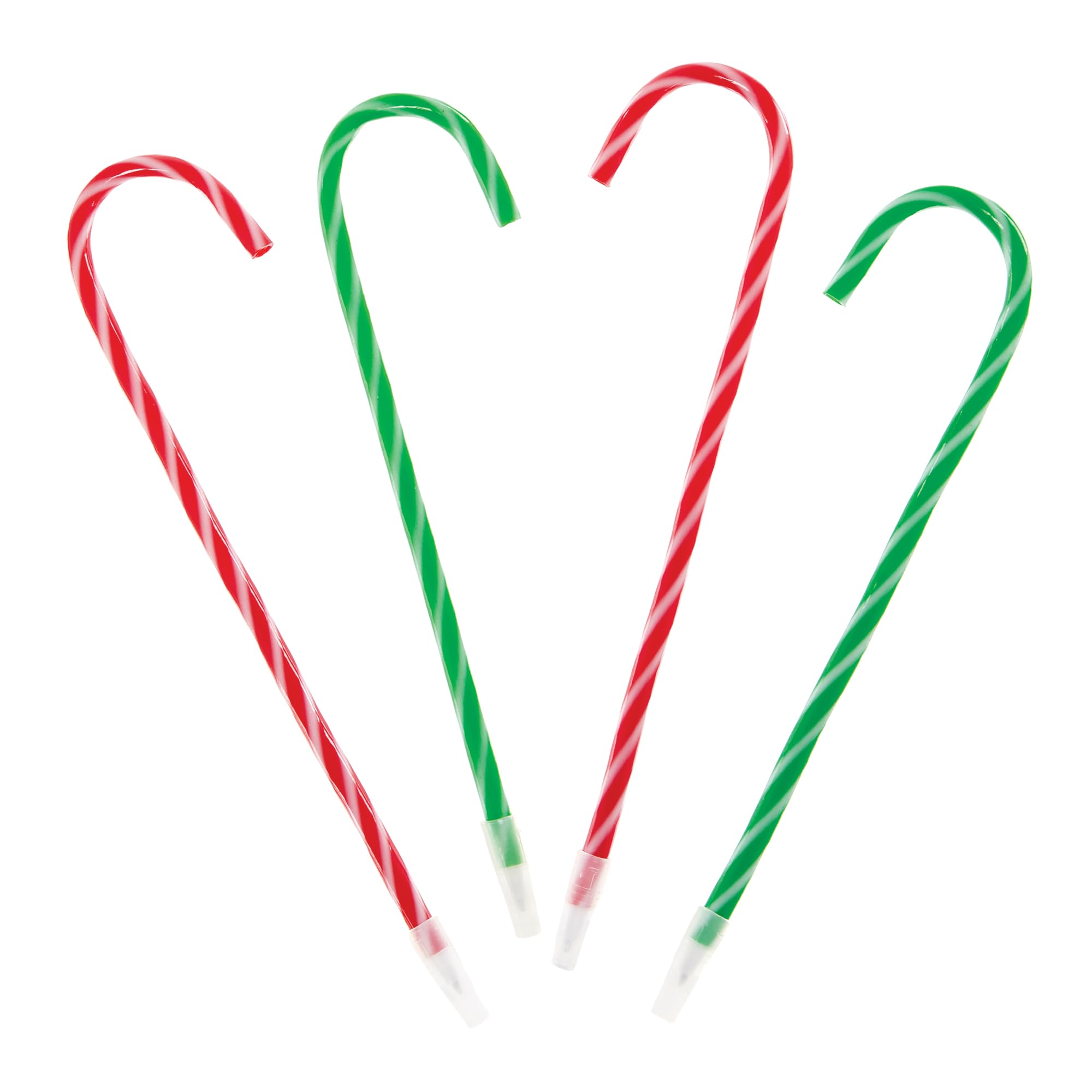 Baker Ross FN358 Candy Cane Pens - Pack of 6, Christmas Party Bag Fillers for Kids