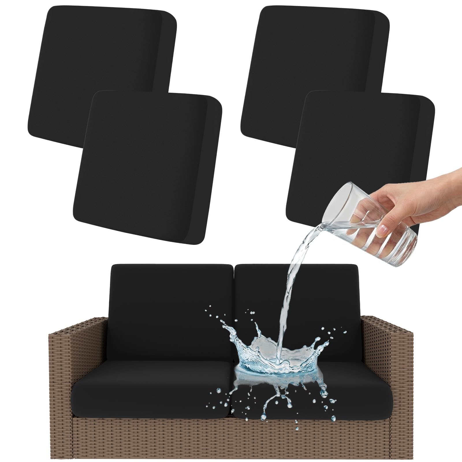 Smiry Waterproof Patio Cushion Covers, Stretch Outdoor Furniture Covers