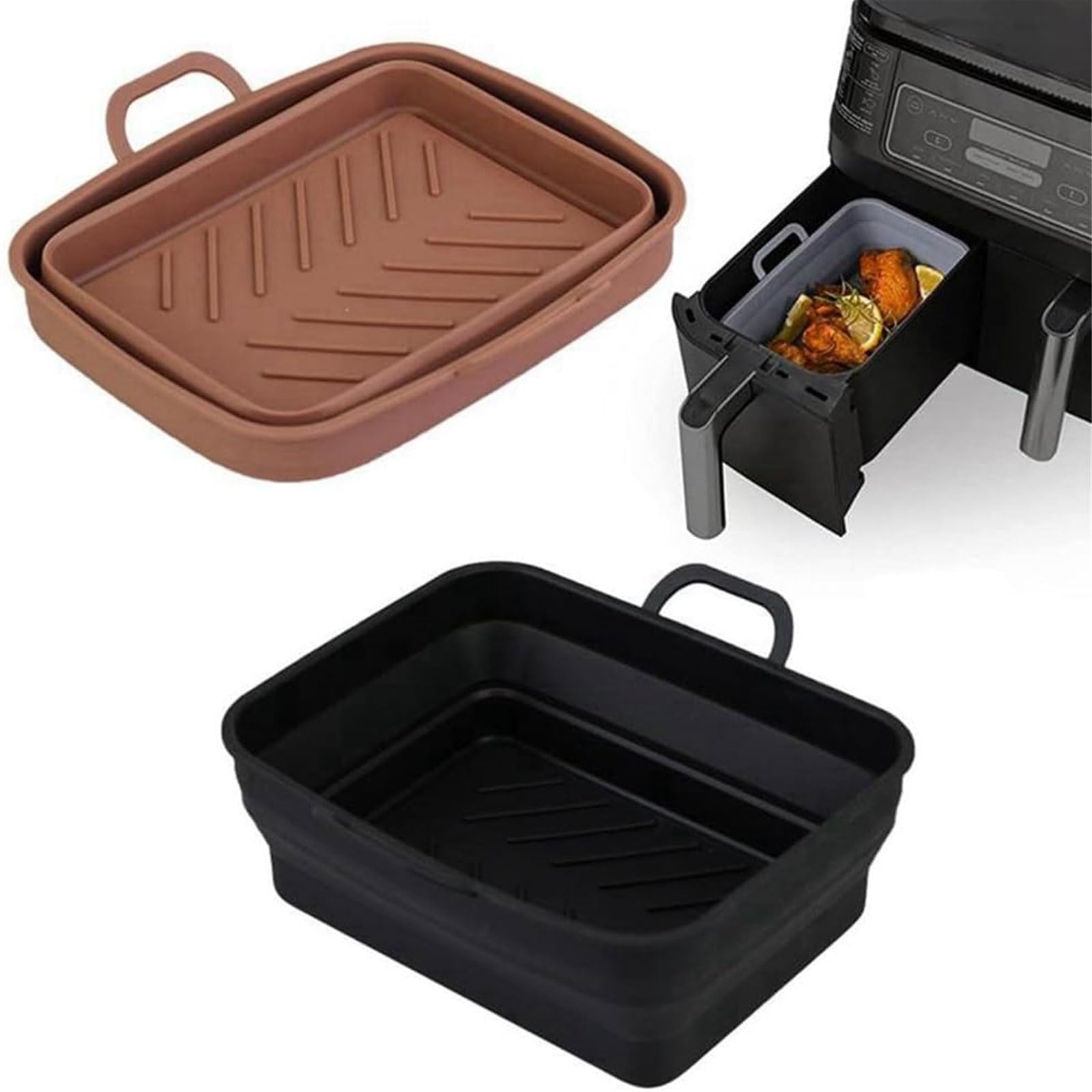 PANGBOER 4 teglia da Forno in Silicone Versatile Riutilizzabile per friggitrice Fodere per pentole in Silicone Strumento Cottura per Cucina teglia da Forno Durevole per friggitrice