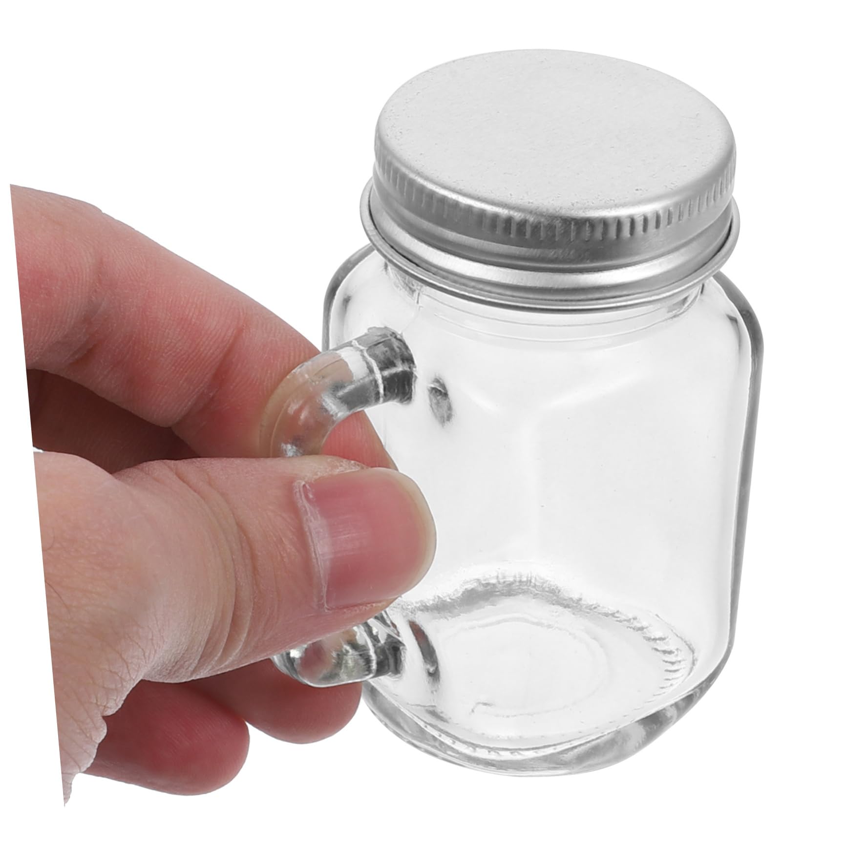 16 Stück Kleine Glasbehälter mit Henkel und Deckel 60ml Wiederverwendbare Vorratsgläser aus Glas für Marmelade Kerzen und Anlässe