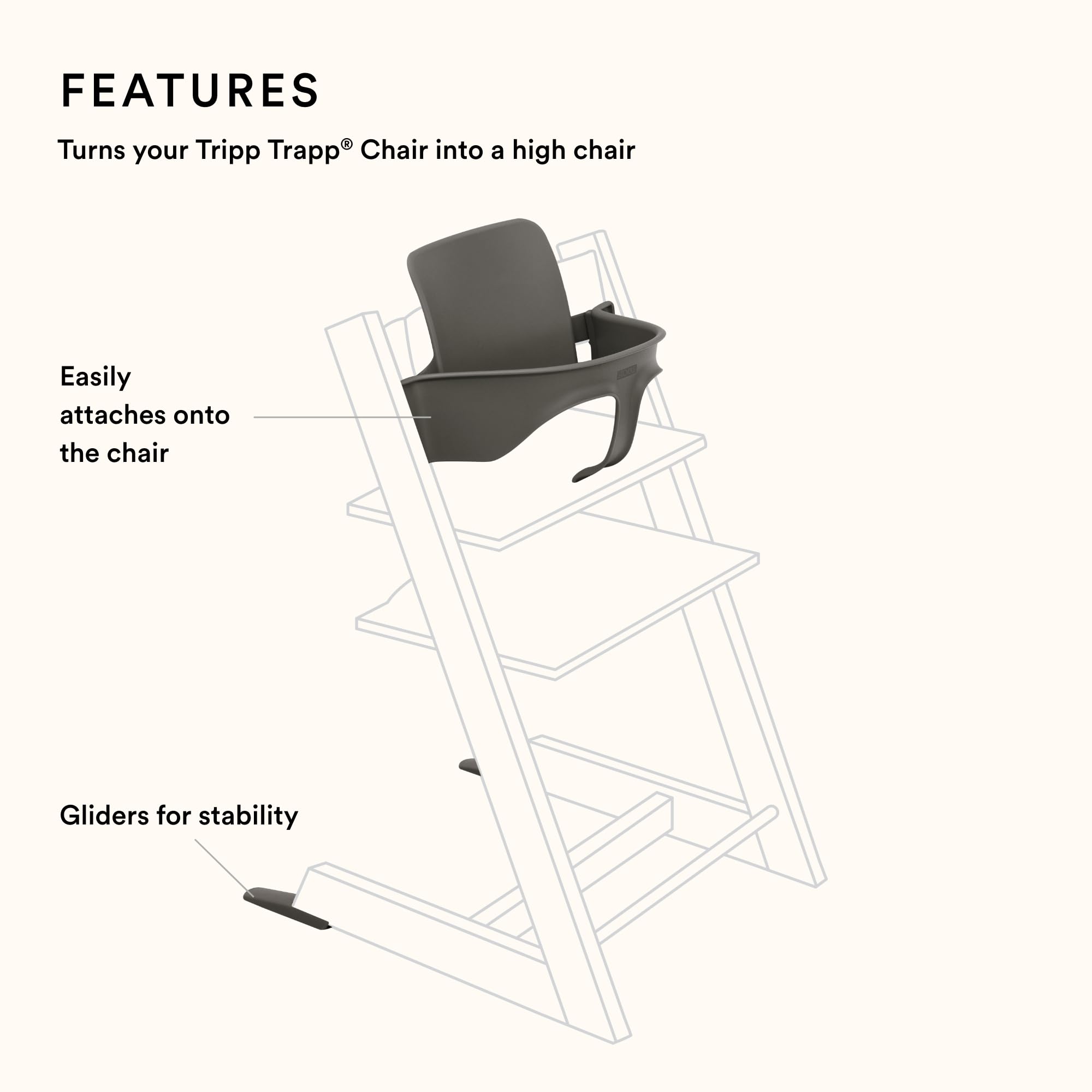 Tripp Trapp Baby Set from Stokke, Hazy Grey - Convert The Tripp