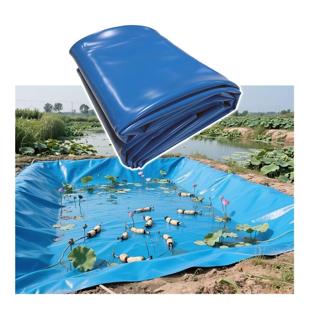 3.3-32.8' Width 13-49' Length 0.3mm Thickness Blue PVC Pond Liner for Koi Ponds Streams Fountains Water Gardens, Multi-Purpose Tarp(4x8m/13x26')