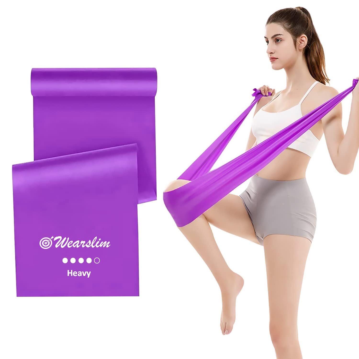 Wearslim® Professional Resistance Loop Bands for Legs and Butt | Elastic Exercise Band Set for Women | Best Resistant Workout Loops for Booty, Glute, Leg & Thigh Exercising (1.5 Meter Purple)