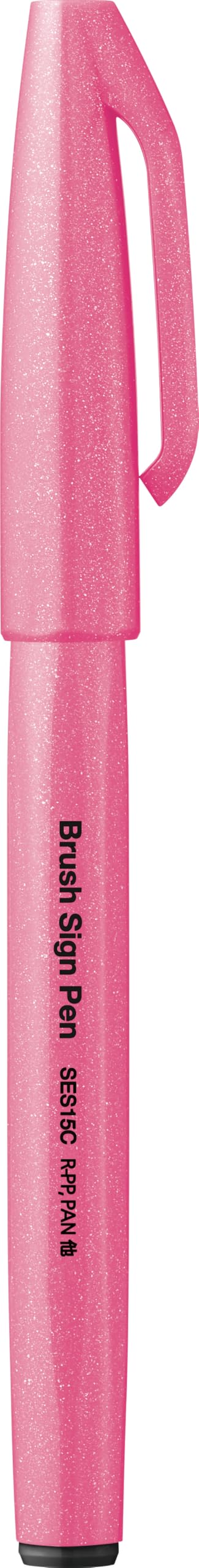 Pentel SES15C-FPX Brush Sign Pen Neon Pink Fibre Tip Brush Like Tip Pack of 10