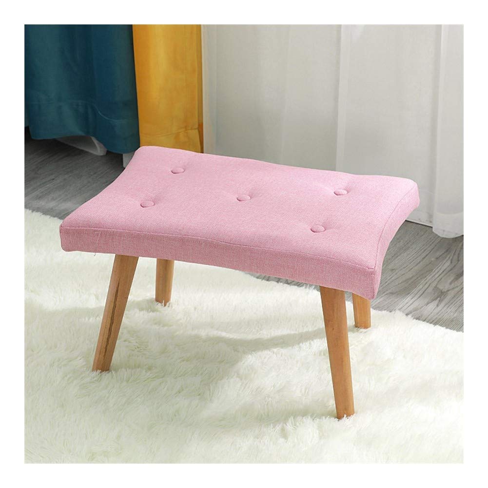 Pouf tabouret rectangle en tissu rembourré pour changer de chaussures