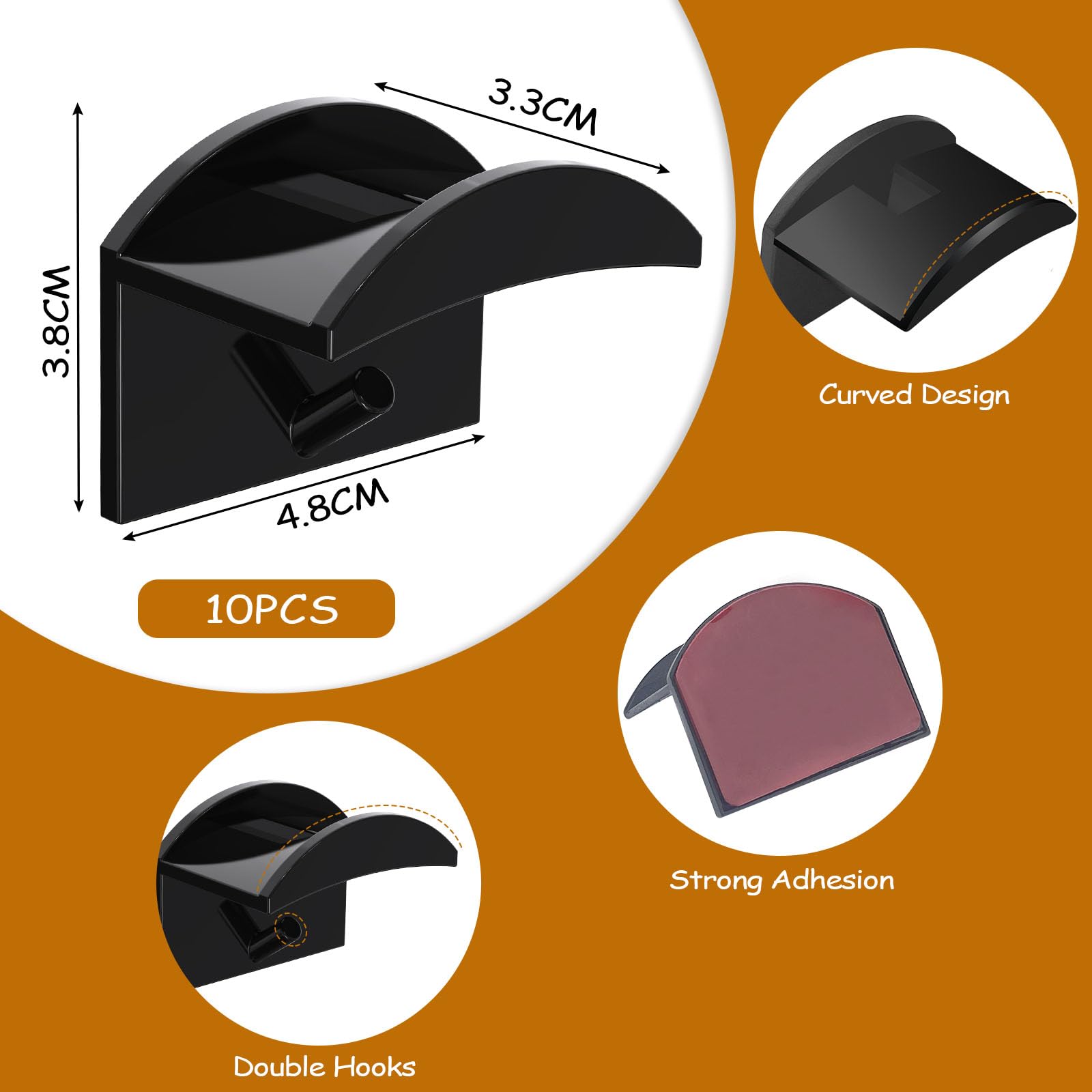 MeoZynxadril 10 Piezas Colgador para Sombreros, Ganchos Autoadhesivos para Sombrero, Organizadores de Gorras, Gorras sin Perforación, Estante Sombreros