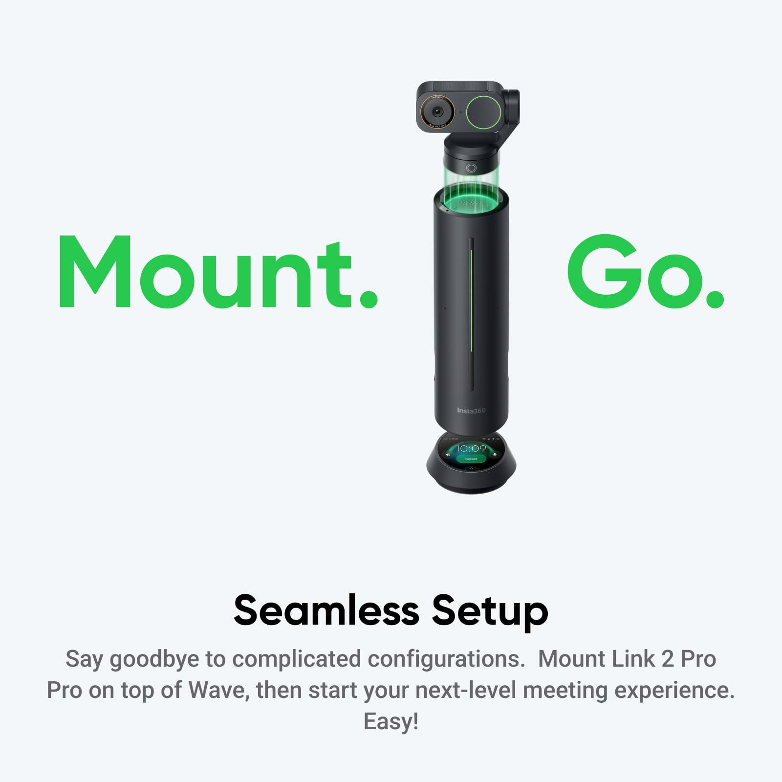 Insta360 WaveLink Pro – konferencyjny głośnik z mikrofonem i kamera 4K, śledzenie głośnika, odbiór głosu 360° na 5 m, redukcja szumów, transkrypcja AI i podsumowania, Plug & Play, działa z Zoom