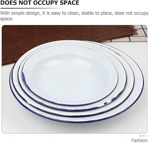 Miniatura 2 de Hemoton 2 unids antiguo lavabos de esmalte vintage placa de esmalte plato de frutas esmalte plato de frutas plato de ensalada vintage plato de