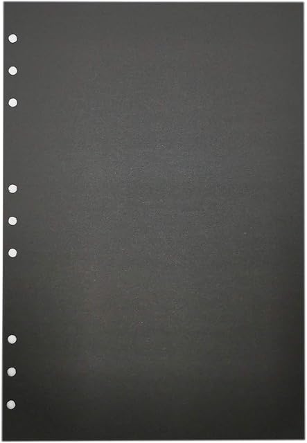 B5 9-Rings 26- Rings DIY Clear Plastic Round Ring View Binder Binding Cover Protector Loose Spiral Notebook Cover Hoder (Black Card Paper, 9 Holes)