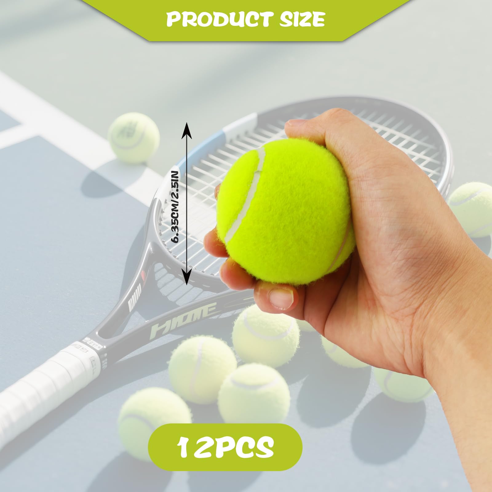 Pelotas de Tenis 12 Piezas para Práctica, Principiantes, Máquinas y Perros
