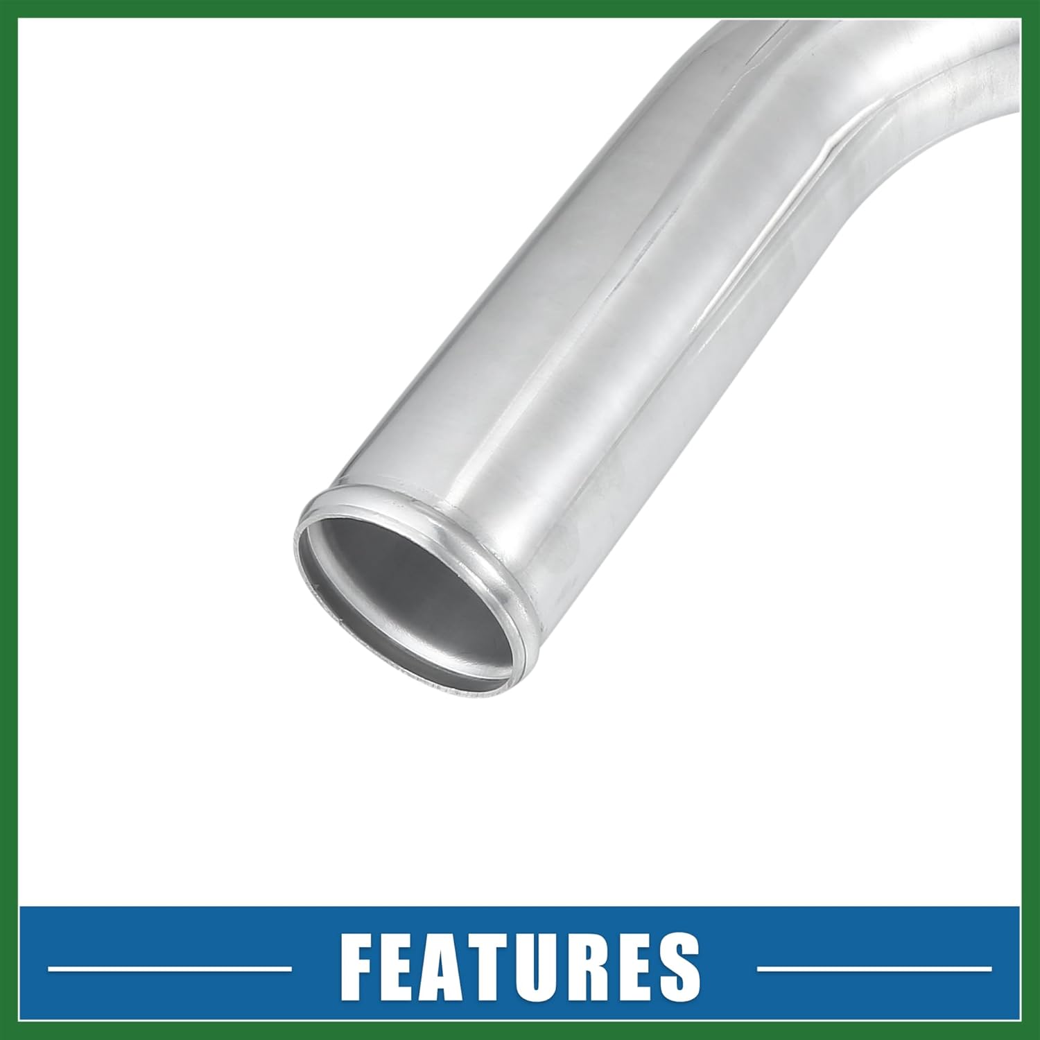 Motoforti Universal 90 Degree L Shape Bend Elbow Intercooler Pipe Air Intake Tube 2.5" OD 63mm OD 500mm 19.69" Length Intercooler Pipe Aluminum Alloy Long-lasting