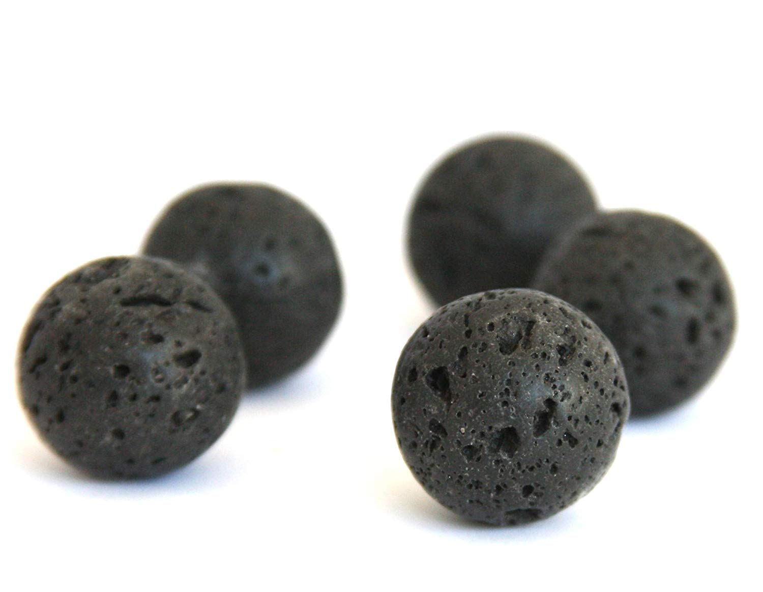 Lava Gemstone Perlin 14/12/10/8/6/4mm Round Lava Beads Black Natural Stone Stone Semi Precious Stone for Jewellery Chain Bracelet Stone Black 8mm 46stk 1 Strang