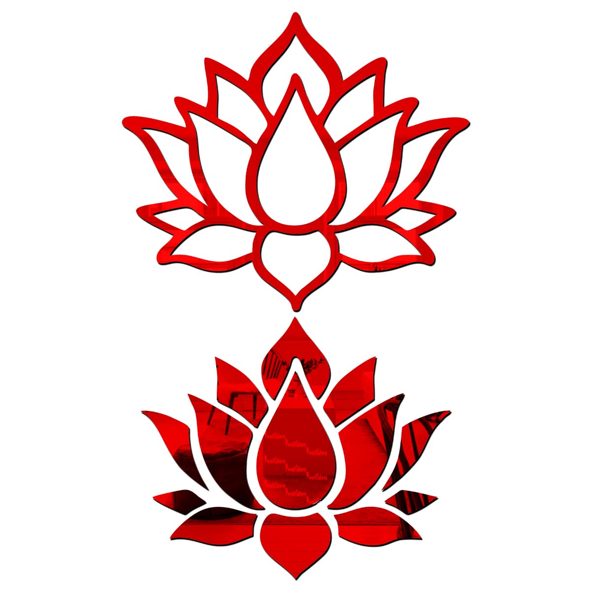 Wall1ders Lotus Flower Mirror Stickers for Wall, Acrylic Mirror Wall Decor Sticker, Wall Mirror Stickers, Acrylic Stickers, Wall Stickers for Hall Room, Bed Room, Kitchen. (Size - 56 x 25 cm) (Red) (B0BGX96L22) Amazon Price History, Amazon Price Tracker