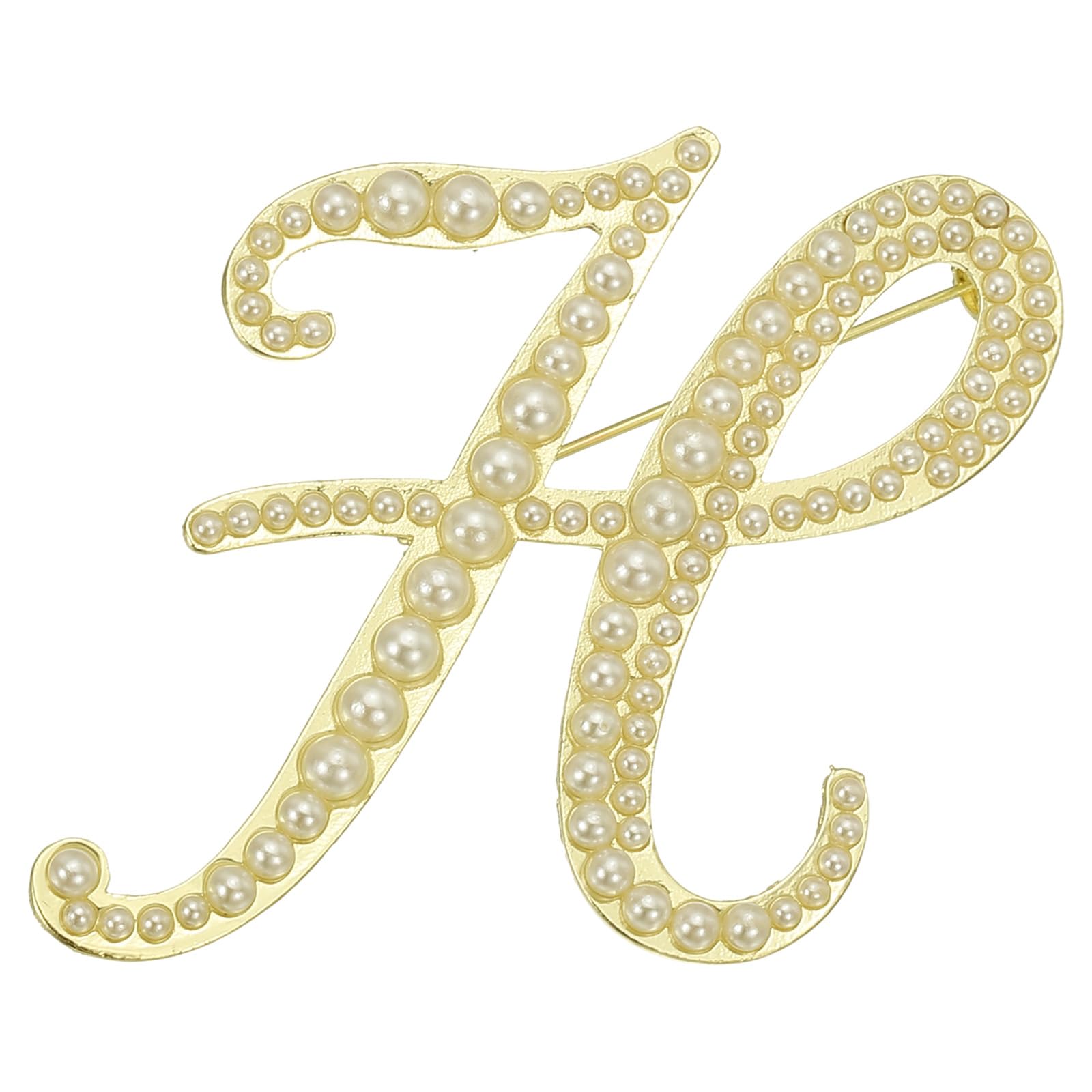 PATIKIL Letter Brooch Pins, Pearl Initial Alphabet Letter Lapel Badges Pin for Women Men Girl Wife Suits Clothes Dress Bouquet Coat Hat Bag Craft Party