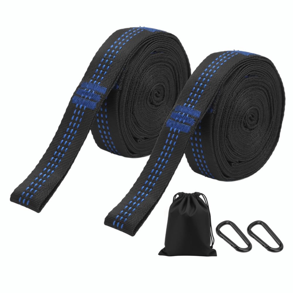 2 Pack Hammock Tree Straps, Heavy Duty Hanging Ropes with Carabiners
