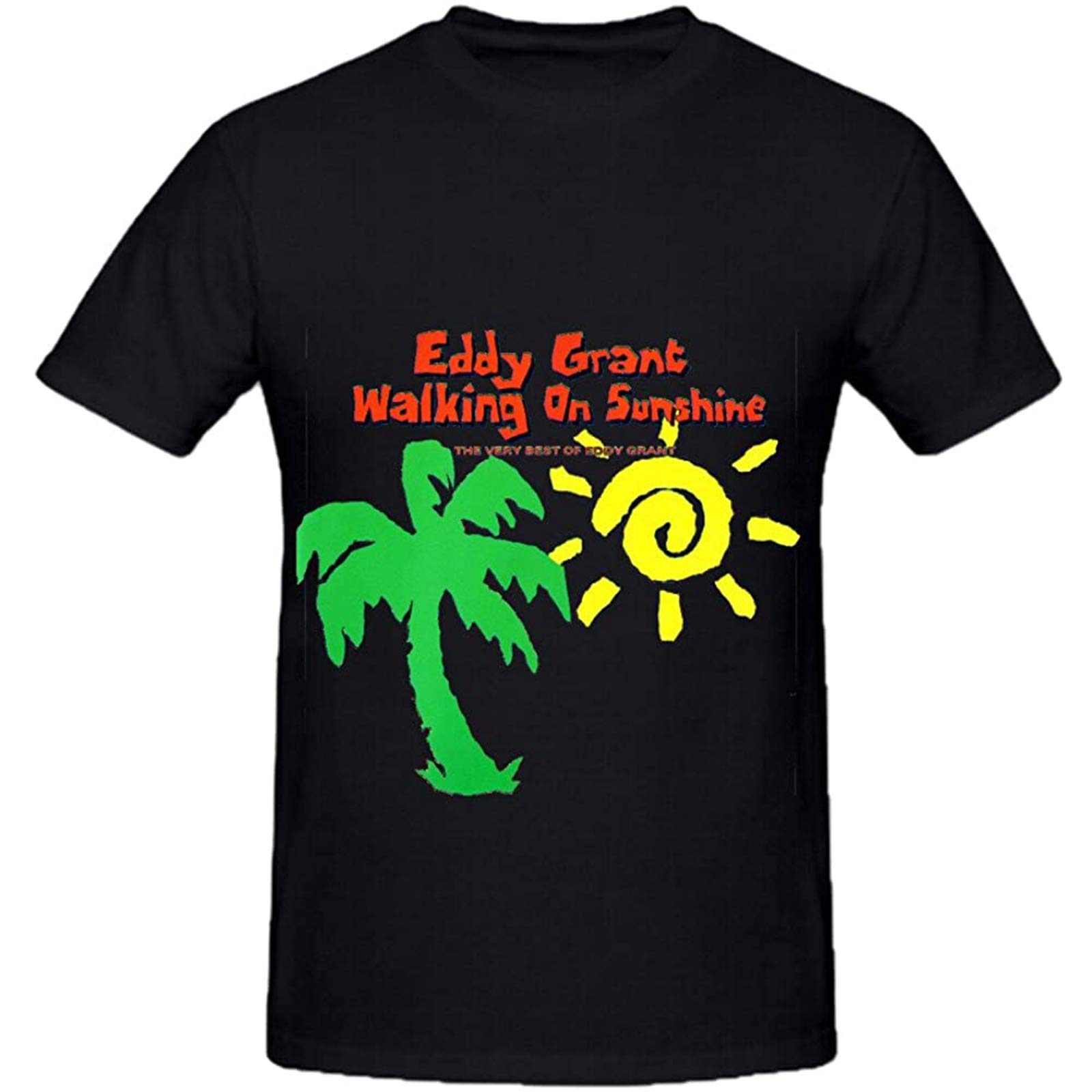 Eddy Grant Walking On Sunshine The Very Best of Funk Men's T-Shirt Graphic Printed Black Tee XXL