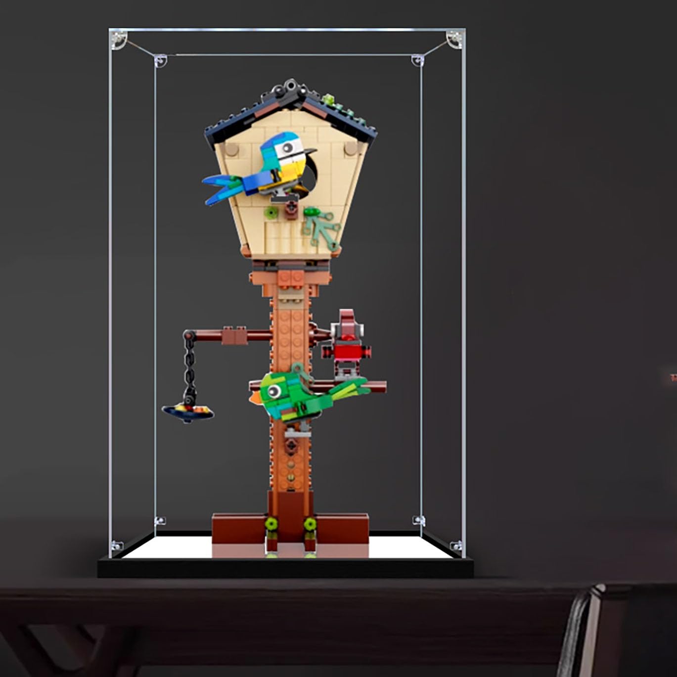 Display Case for Lego 31143 Creative Birdhouse Building Set,Dustproof Clear Display box Compatible with Lego 31143(Not Include The Model) (Mirror)