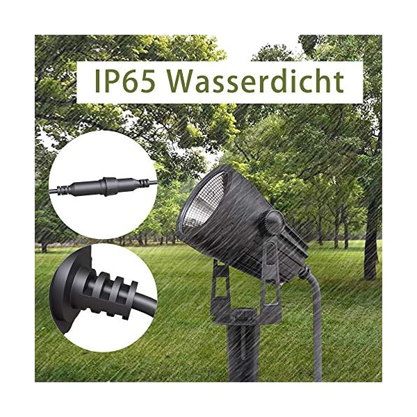 Azhien Gartenbeleuchtung, Gartenstrahler LED mit Erdspieß,IP65 – Bild 5