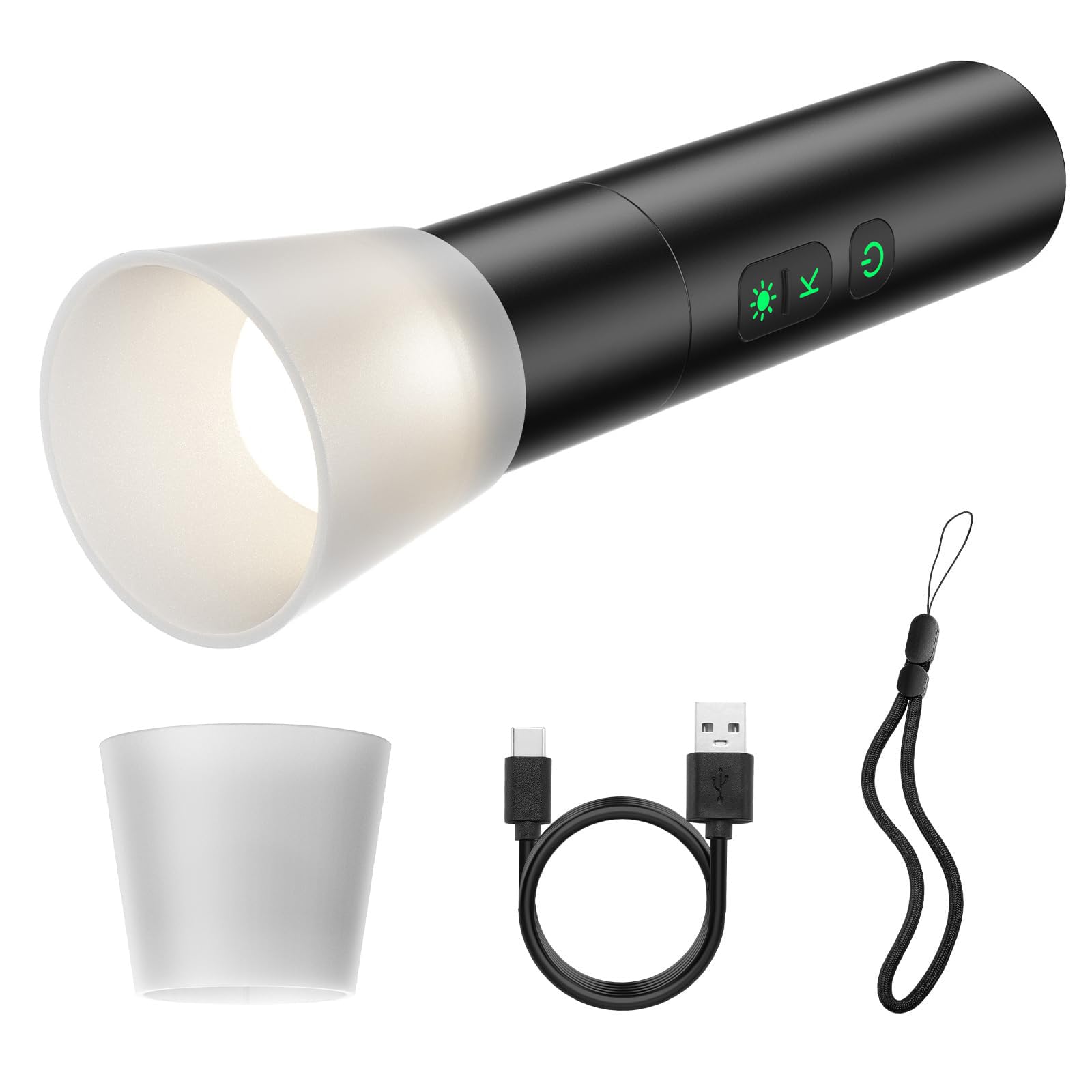 Photography Flashlight, w 1/4" thread, LM07 LED, Handheld Videography Light Spotlight 2000K-5500K-8000K Bi-color Zoomable 2000mAh Rechargeable Portable Video Light for Camera Tripod Stand Cage