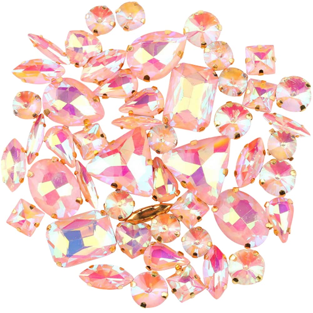 Strass à coudre anti-perte en cristal de verre et griffe dorée pour réparer vêtements