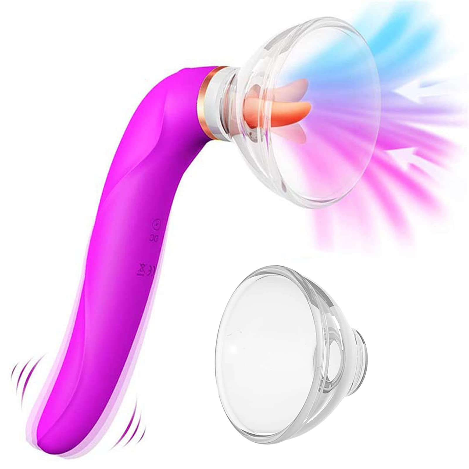 Vibratori Donna Pene,Vibratore Vaginale per Leccare La Lingua,Stimolatore Clitorideo per Capezzoli,Ci Sono 8 Modalità di Aspirazione, 10 Modalità di Vibrazione e 5 Modalità di Leccamento Della Lingua