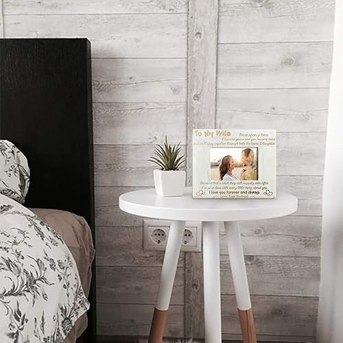 Miniatura 5 de Marco de fotos de madera personalizado con texto en inglés To My Angel Husband  I love you always and forever, marco de fotos de madera grabado para