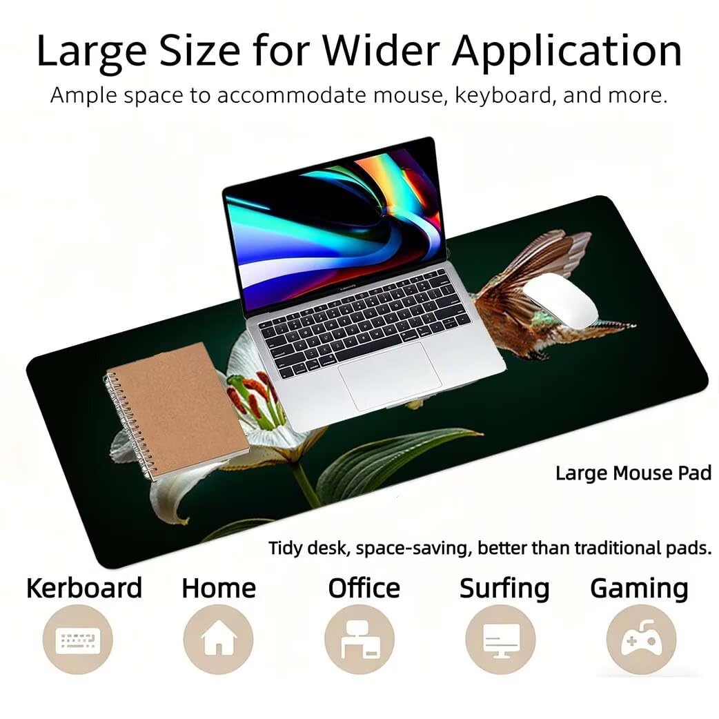 Lpfieonn Mond Großes Schreibtischunterlage, XXL Schreibtischunterlagen, Rosa XXL Wasserdicht Gaming Mousepad mit Vernähter Rand und Rutschfeste Gummibasis, für Laptop/Hause/Büro 120x60cm PF-3375