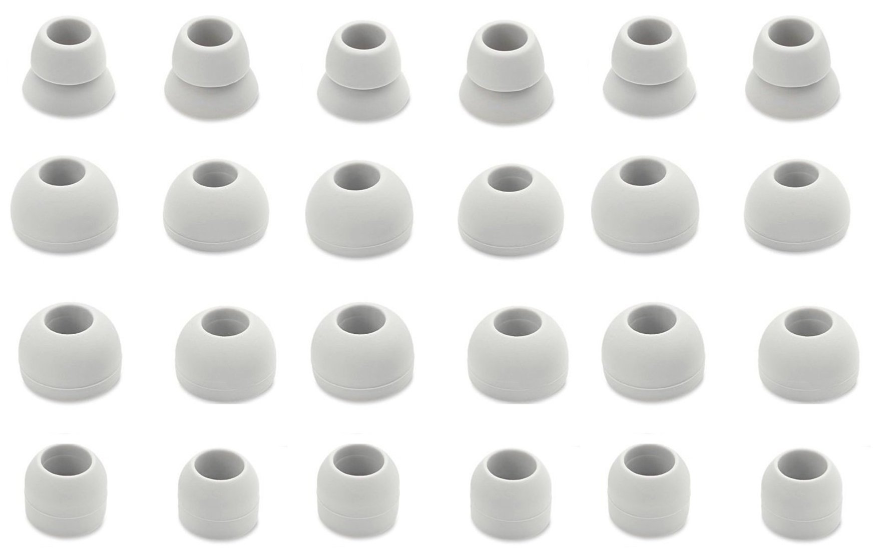 12 Pair (24 Piece) Replacement Earpads Eartips Earbuds Eargels for Powerbeats3 Wireless Earphone, SML 3 Sizes 9 Pair Earbud Tips & 3 Pair Double Flange Tips (Gray)