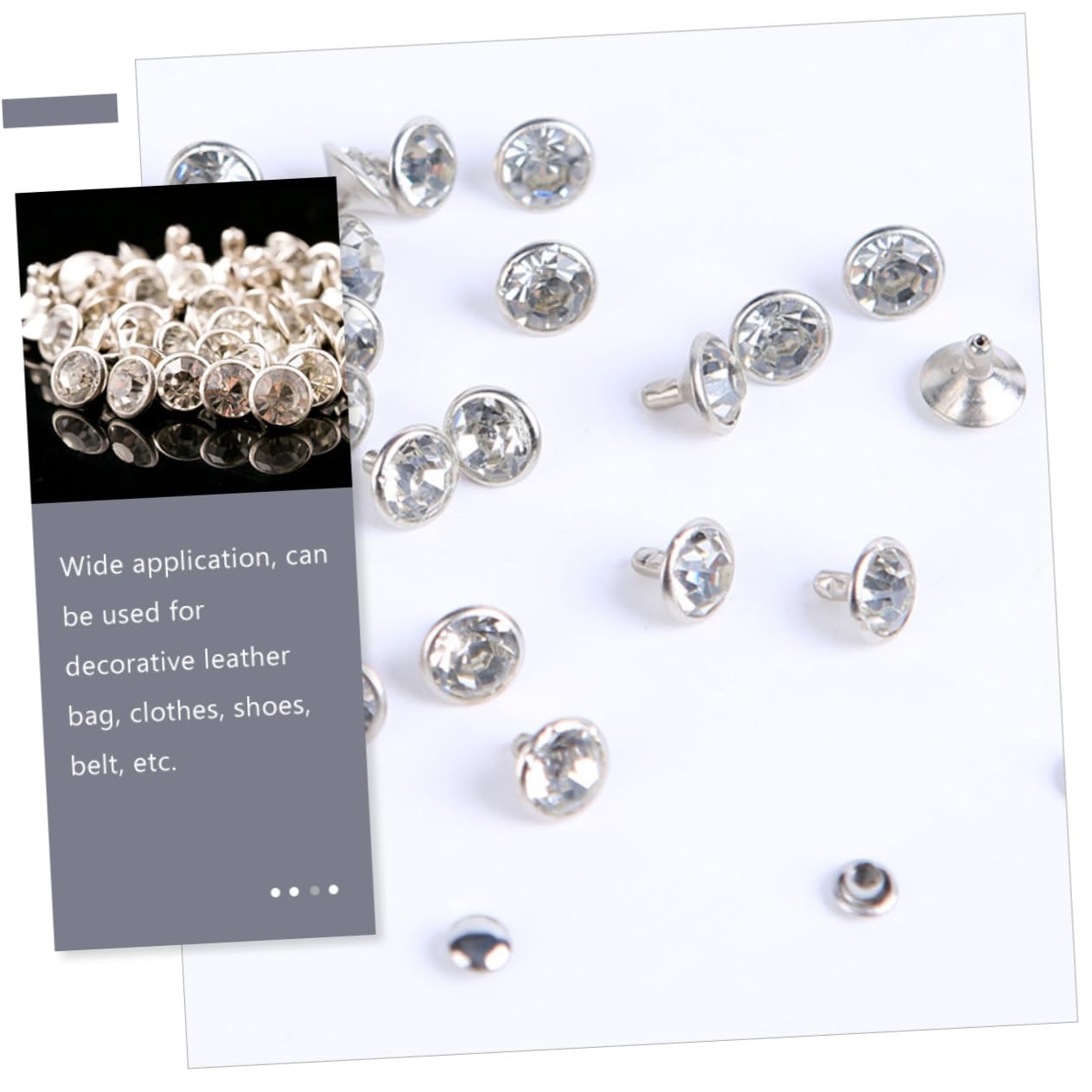 Lurrose 1000 Juegos remaches diamante Remaches para ropa herramientas para manualidades espiga cuero chaqueta jeans decoración remache artesanal cuero remaches para cuero Metal
