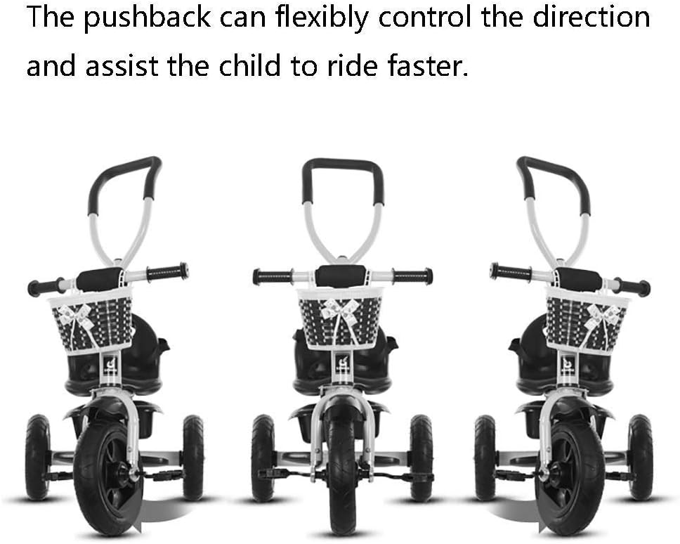 Tricycle Trike - Kids 3 Wheel, Kids Tricycle with Push Handle, Indoor and Outdoor with Storage Bin (Color: Pink)