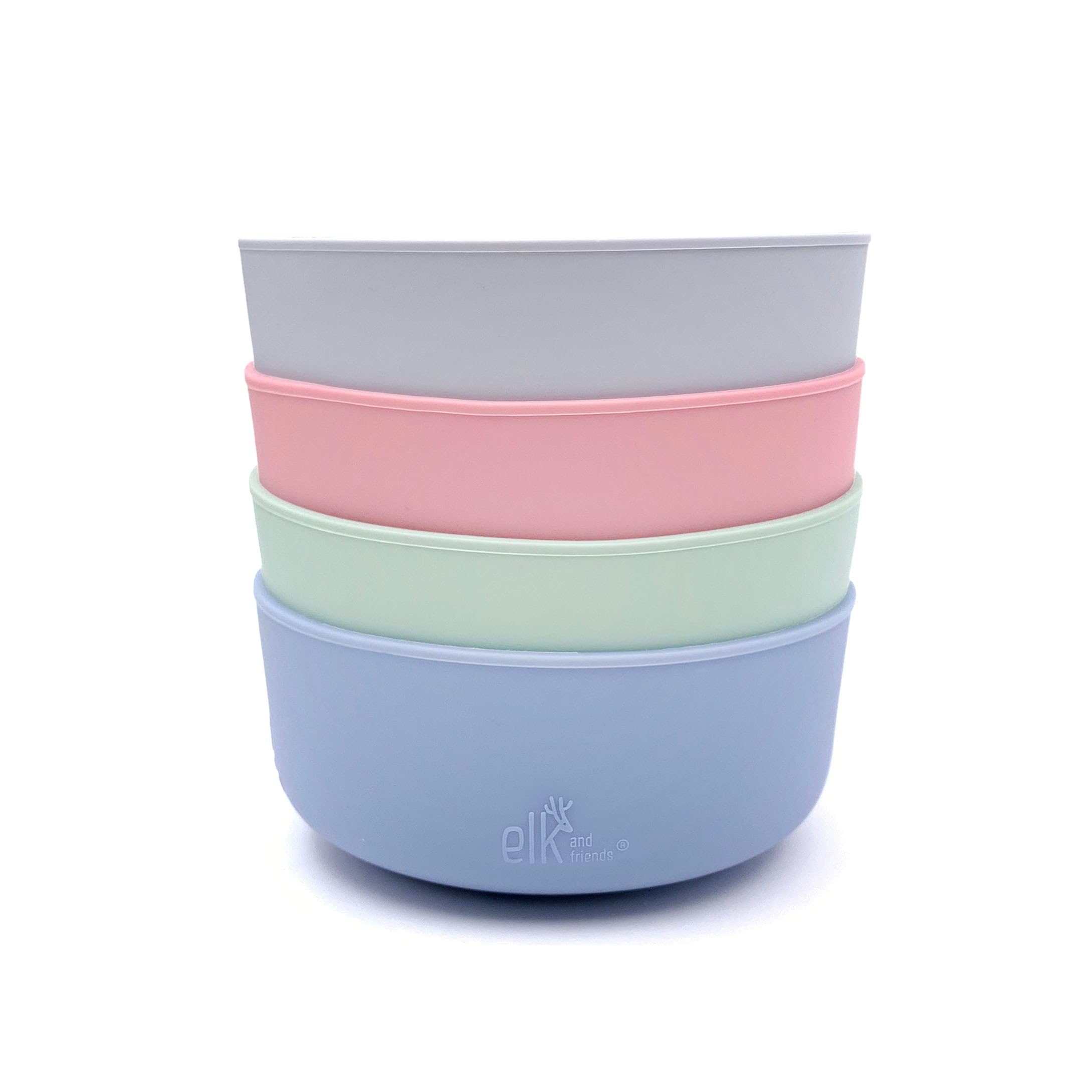 Elk and Friends Kids Porcelain Bowl Silicone Sleeves | Sleeves Only | Microwave & Dishwasher Safe | Non Slip — image 1