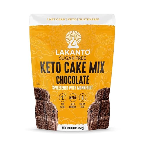 Lakanto Mezcla para pasteles keto sin azúcar, endulzada con fruta de monje, sin gluten, 1 carbohidratos netos, apta para dieta cetogénica,