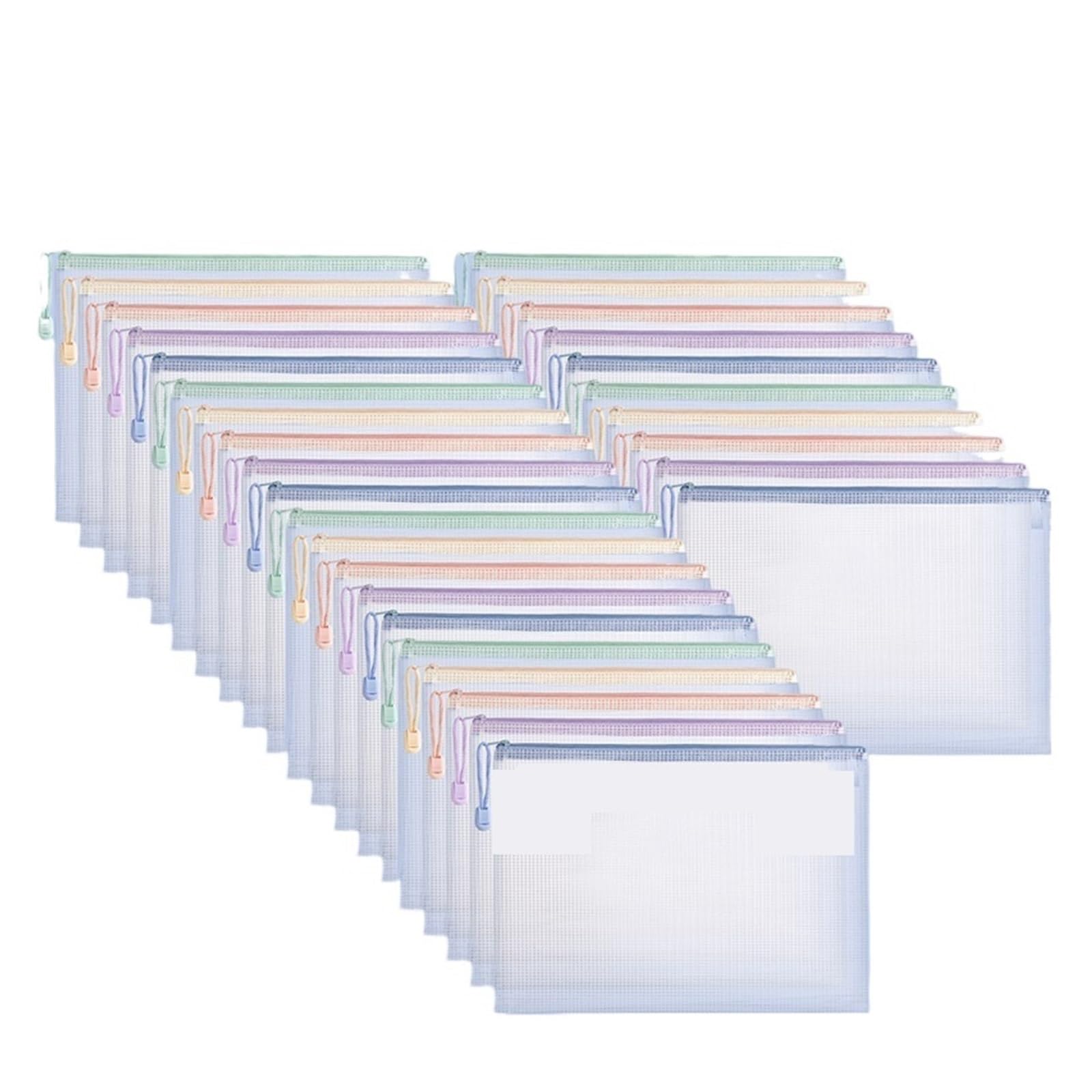 Cartelline Trasparenti Borsa con cerniera A4 A5 Sacchetti in plastica for organizzare borse Borse da viaggio trasparenti impermeabili Materiale scolastico for ufficio Documenti(A5 30pcs)