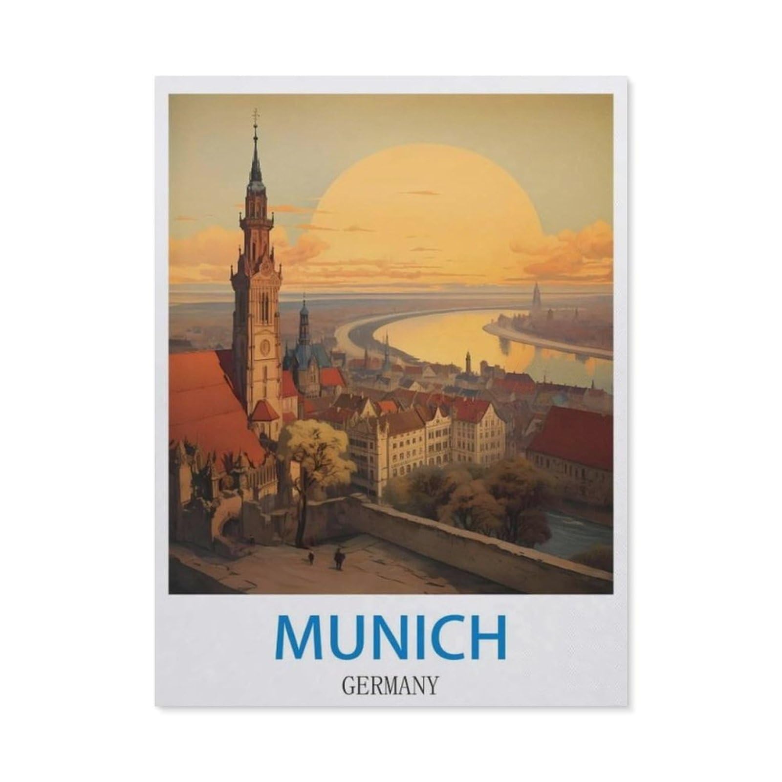 BEAYODKP 5D Diamond Painting，Munich Germany，Diamond Embroidery Cross Stitch（50 x 60 cm/19.68 x 23.62 inches）-CM45