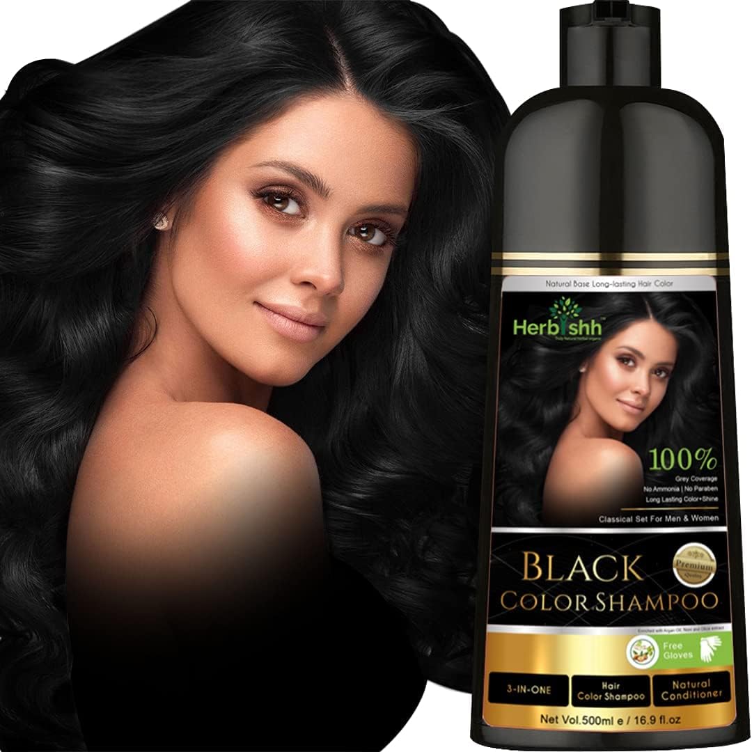 Herbishh Hair Color Shampoo for Gray Hair Hair Dye Shampoo Colors