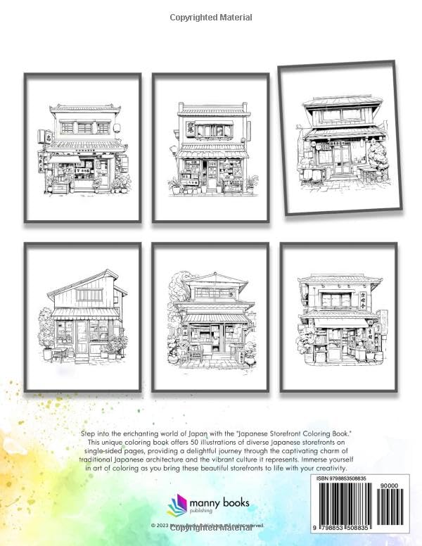 Miniatura 2 de Japanese Storefront Coloring Book 50 unique coloring pages of Japan's Architectural Beauty