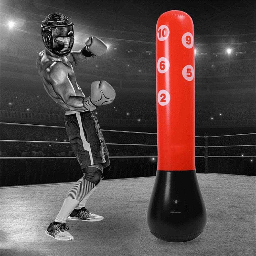 Punching Bag, Reflex Bag Boxing for Adults Kids, Boxing Bag PVC Children's Vertical Inflatable Boxing Column Sandbag Vent Toy Can Be Moved and Adjusted Children Teens Adults