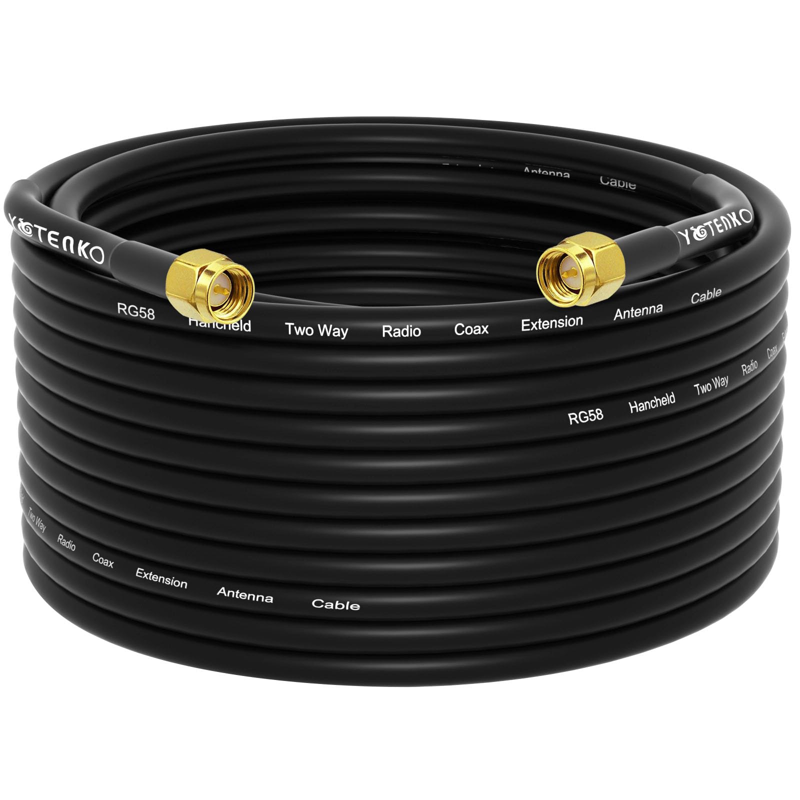 RG58 Koaxialkabel, Antennenverlängerung, 15 m, SMA-Stecker auf Stecker, 50 Ohm