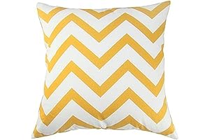 TAOSON Chevron Pillow Case - Yellow Geometric Cushion Cover