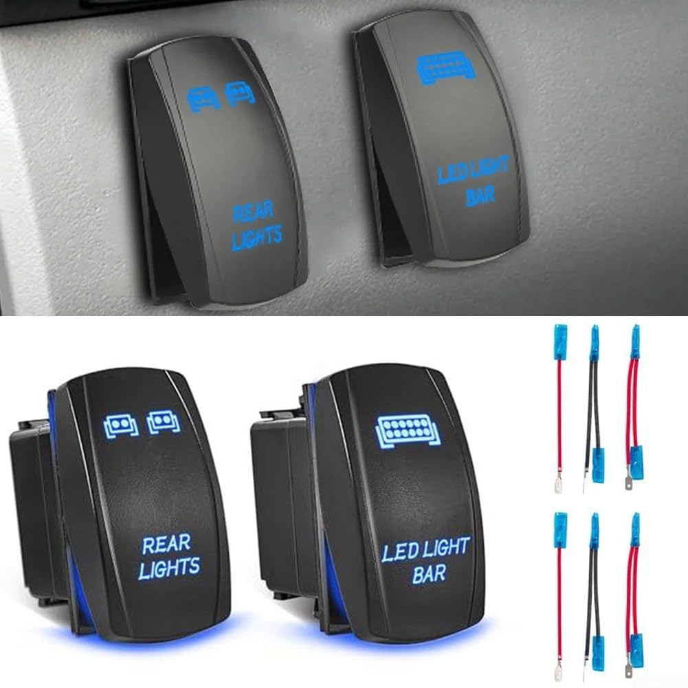 Interruttore a bilanciere con luce posteriore LED 20 Amp 12 VDC IP65 impermeabile per auto ATV UTV Polaris RZR Wrangler