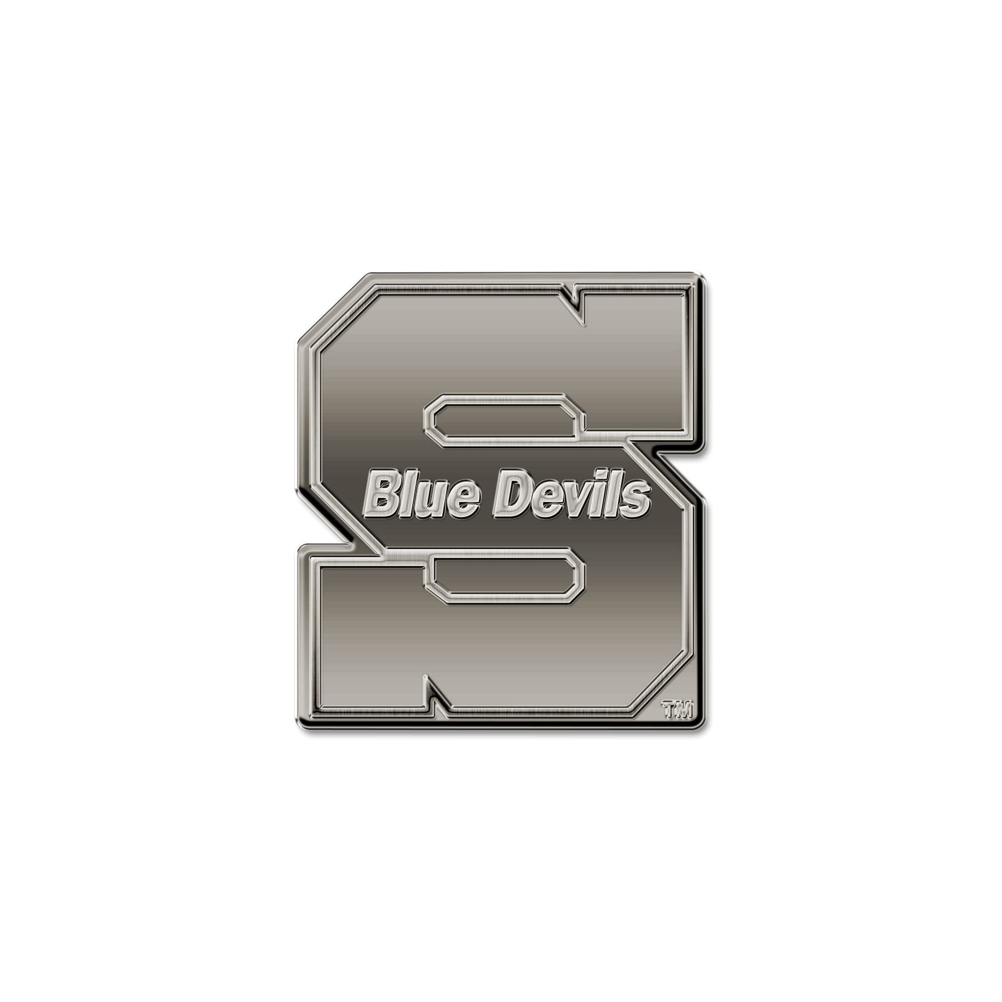 Rico Industries NCAA Wisconsin-Stout Blue Devils Antique Auto Emblem Antique Nickel Auto Emblem for Car/Truck/SUV