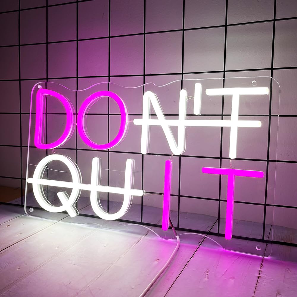 Don't Quit Neon Sign for Wall Decor, Led Neon Light LED Gym Neon Light Signs for Bedroom Home Office Hotel Pub Cafe Recreation GymRoom Game Room Decor