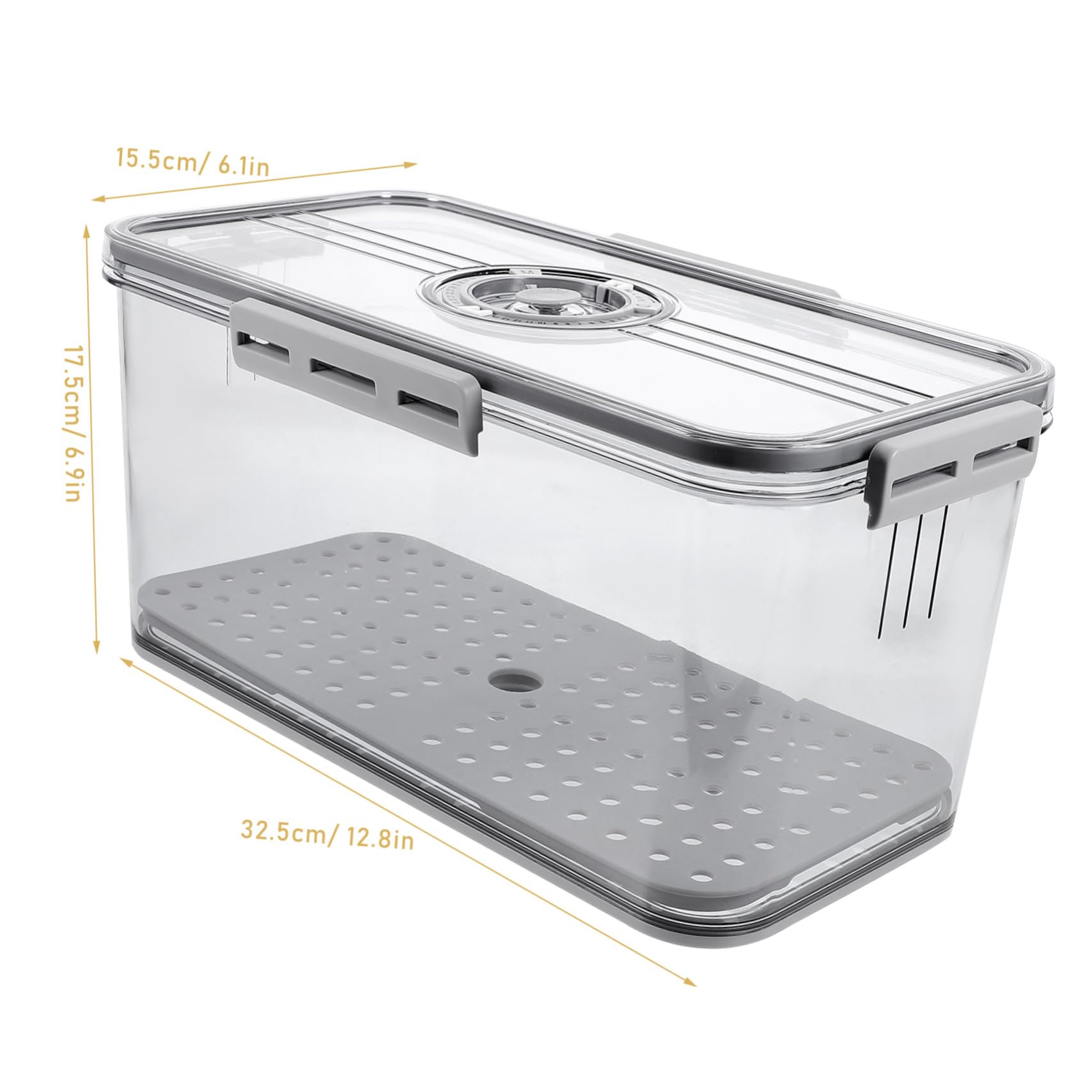 Zerodeko Caja Organizadora para Alimentos y Frutas con Tapa Hermética y Bandeja de Drenaje de Pet para Mantener Frescura en Refrigerador y Congelador