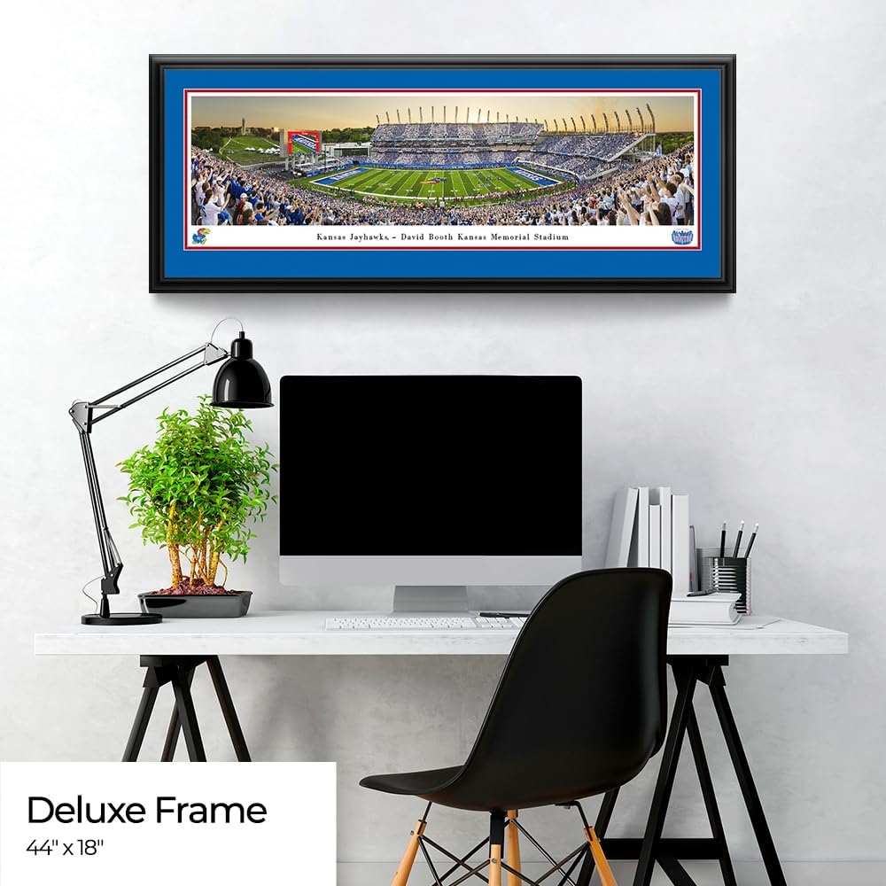 Kansas Jayhawks Football - Double Mat, Deluxe Framed Print by Blakeway Panoramas