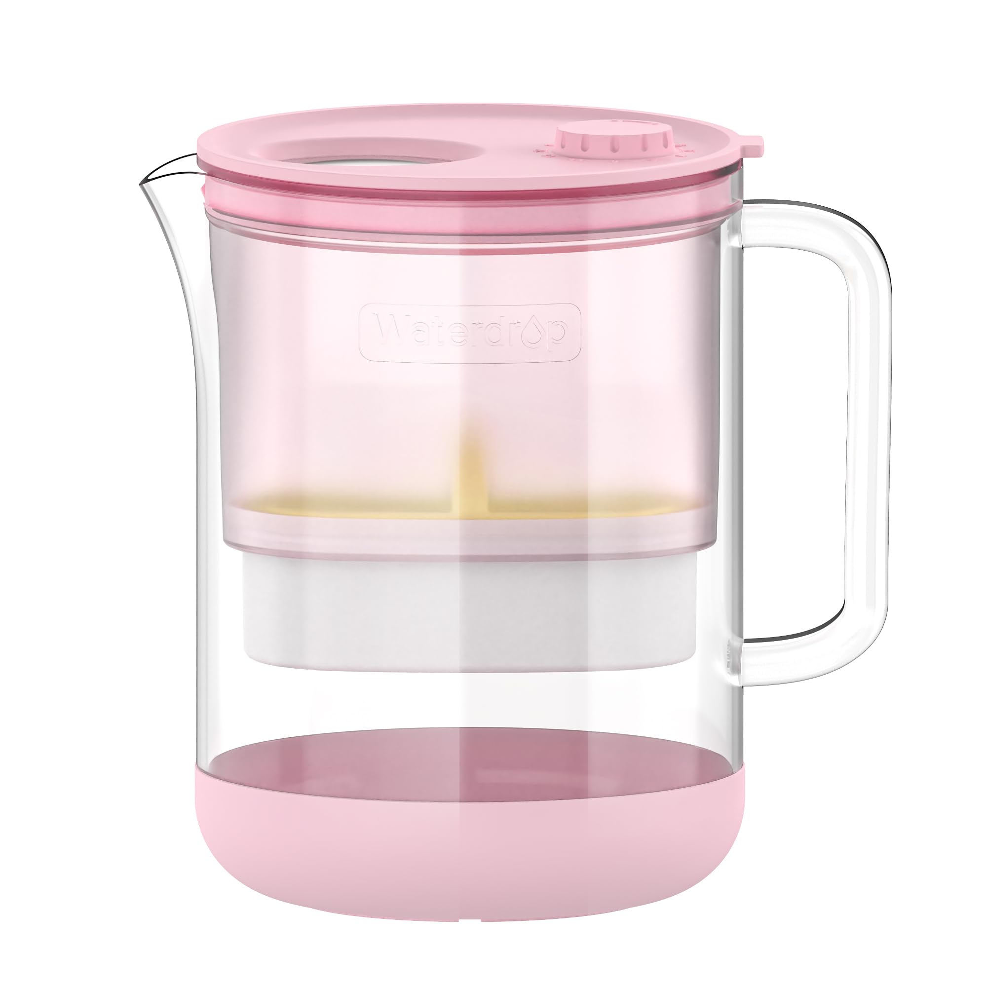 Waterdrop 𝐆𝐥𝐚𝐬 Wasserfilterkanne, 1.5L Wasserfilterkanne mit 2-Monats-Filter, NSF 53&42&372 Zertifiziert, Reduziert PFOA/PFOS, Chlor, Cadmium, Kupfer, Quecksilber, WD-PT-72P