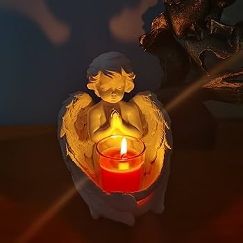 天使のロウソク立て☆ガラスキャンドル置き２つセット☆花器にも☆モデルルーム展示品 天使のロウソク立てガラスキャンドル置き2つセット花器にも