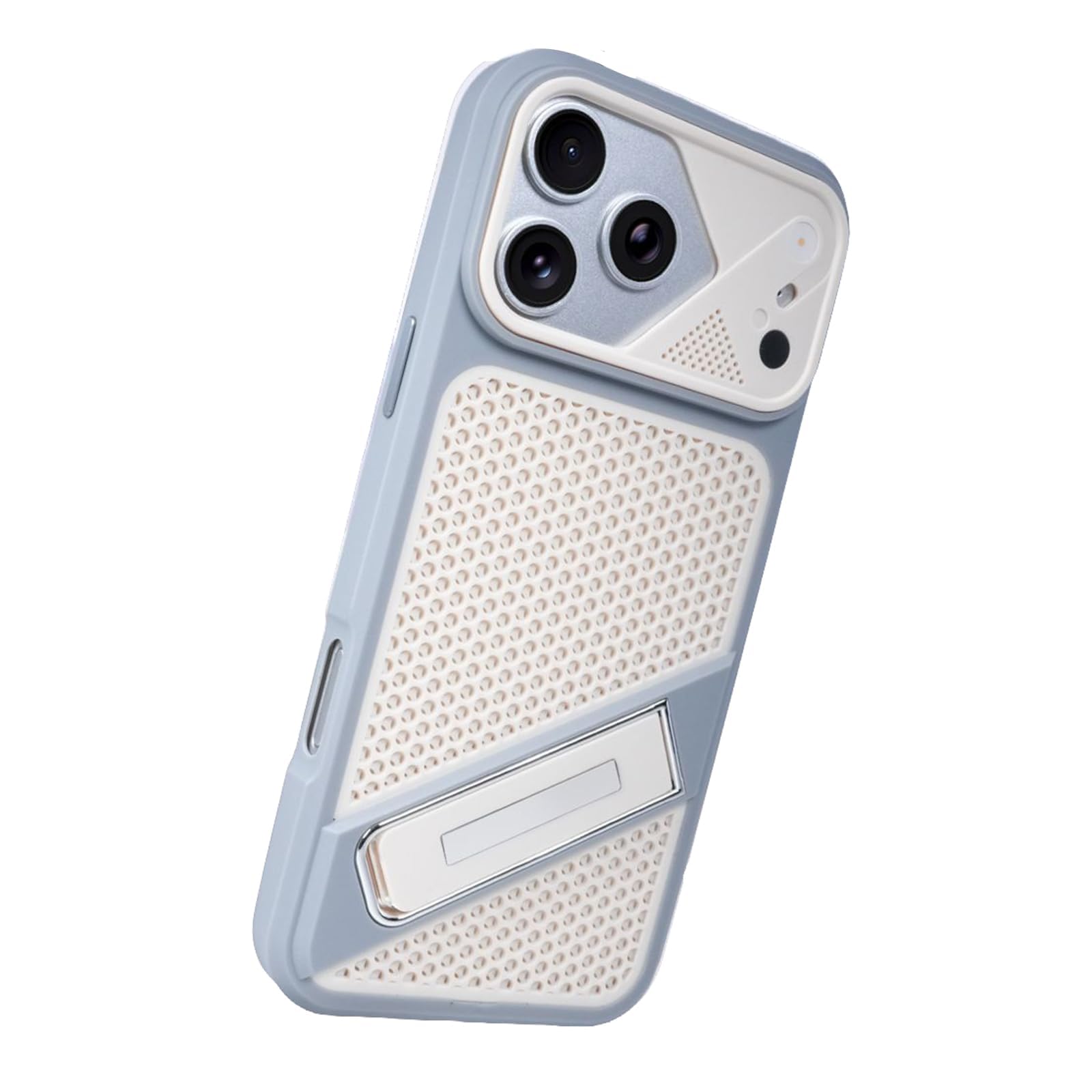Funda para iPhone 17/17 Pro/17 Air/17 Pro MAX con Soporte Oculto Y Disipación De Calor; Carcasa Ventilada De TPU Resistente A Impactos.,17pro MAX,White